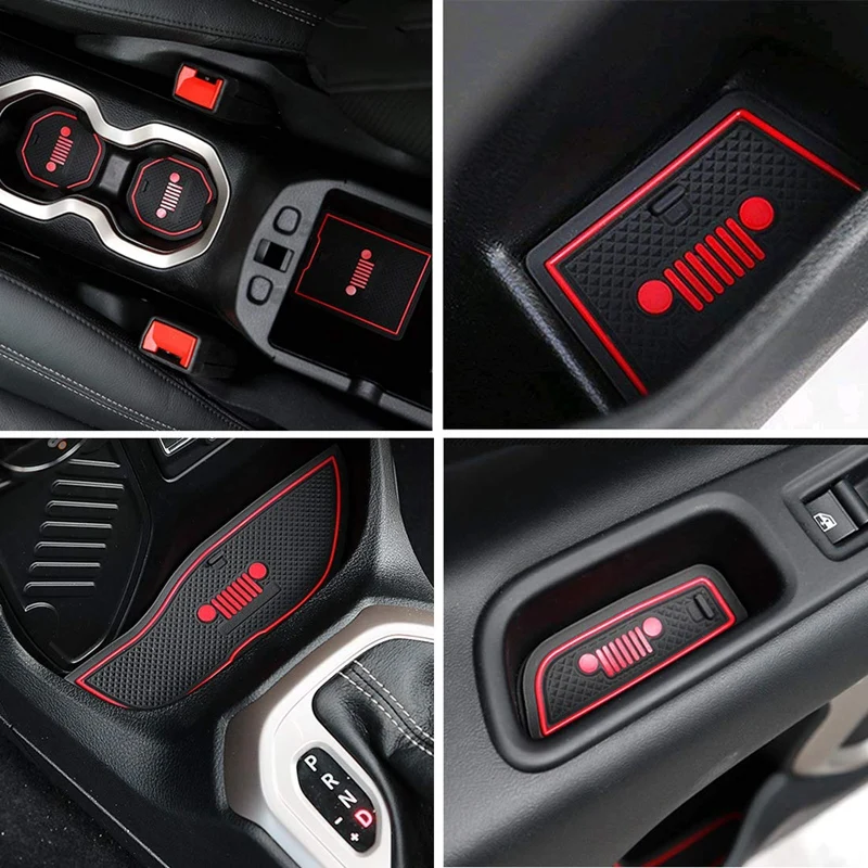 Дверные коврики ворота Слот коврики чашки колодки красный 16 шт. для Jeep Renegade