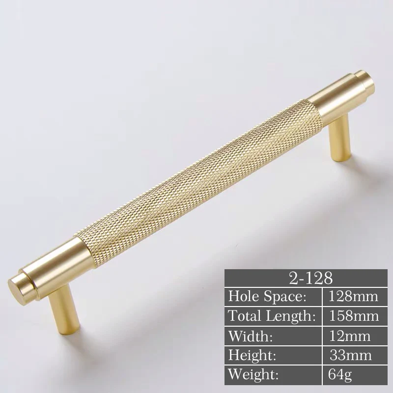 D-128 hole Aluminum Латунная Мебельная ручка ящик кухонные двери Черное золото шкаф маленькие ручки для современных в Шкаф Тянет - Цвет: D-128 hole Aluminum