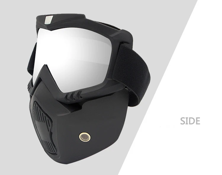Lunettes De Protection Motocross - Anti-vent, Anti-poussière, Anti-UV - Taille 20,5 X 9,5 Cm - Bandeau Réglable - Pour VTT, Ski, Cyclisme - 12