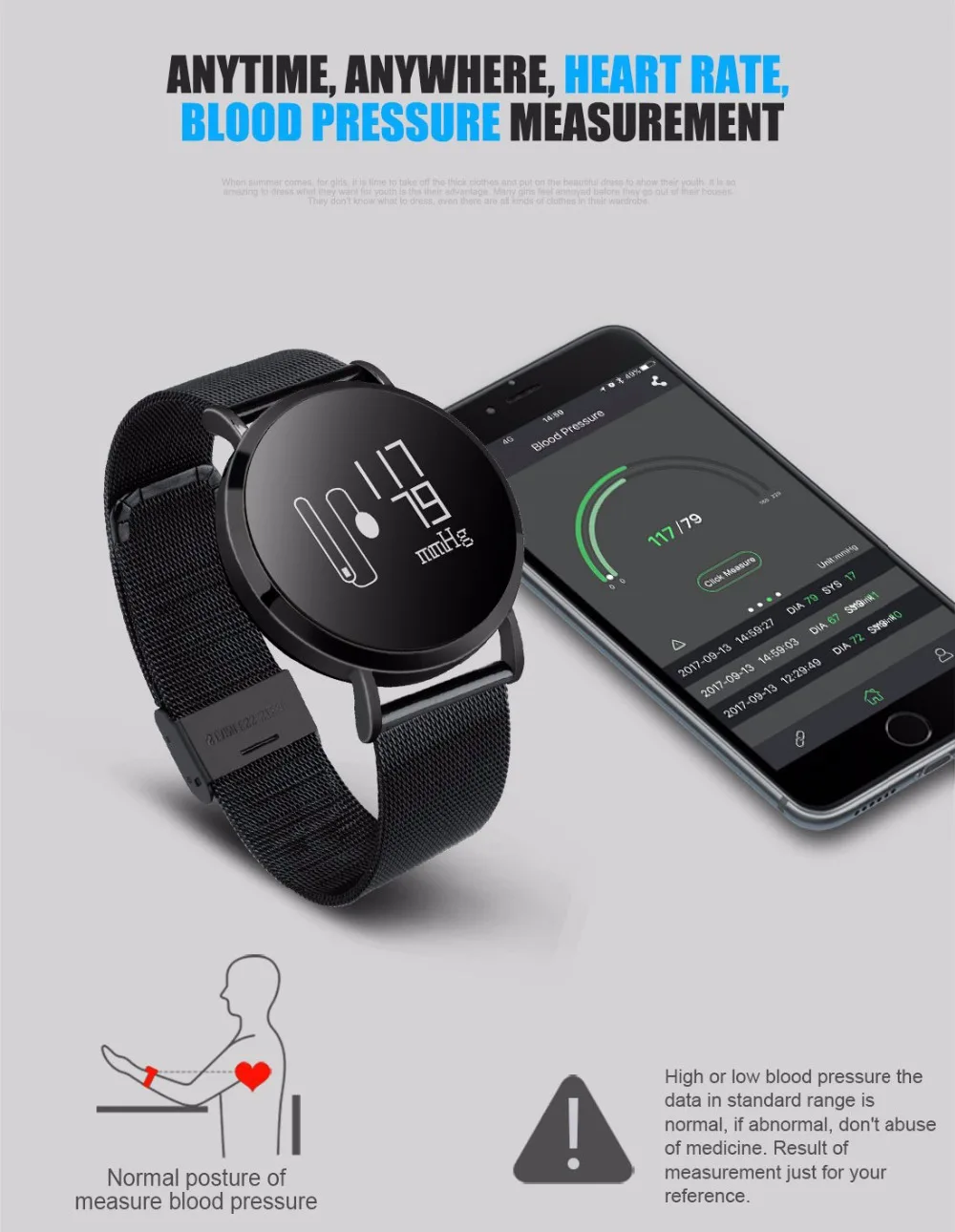 IP67 Waterproof Smart Watch Heart Rate Blood Pressure Monitor Smart Bracelet Android IOS Sports Smartwatch Fitness Tracker