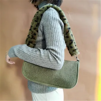 

Fashion Brand Luxury Corduroy Underarm Bag Women Designer Handbags Baguette Bag Elegant Simple Shoulder Bag Ladies Vintage Tote