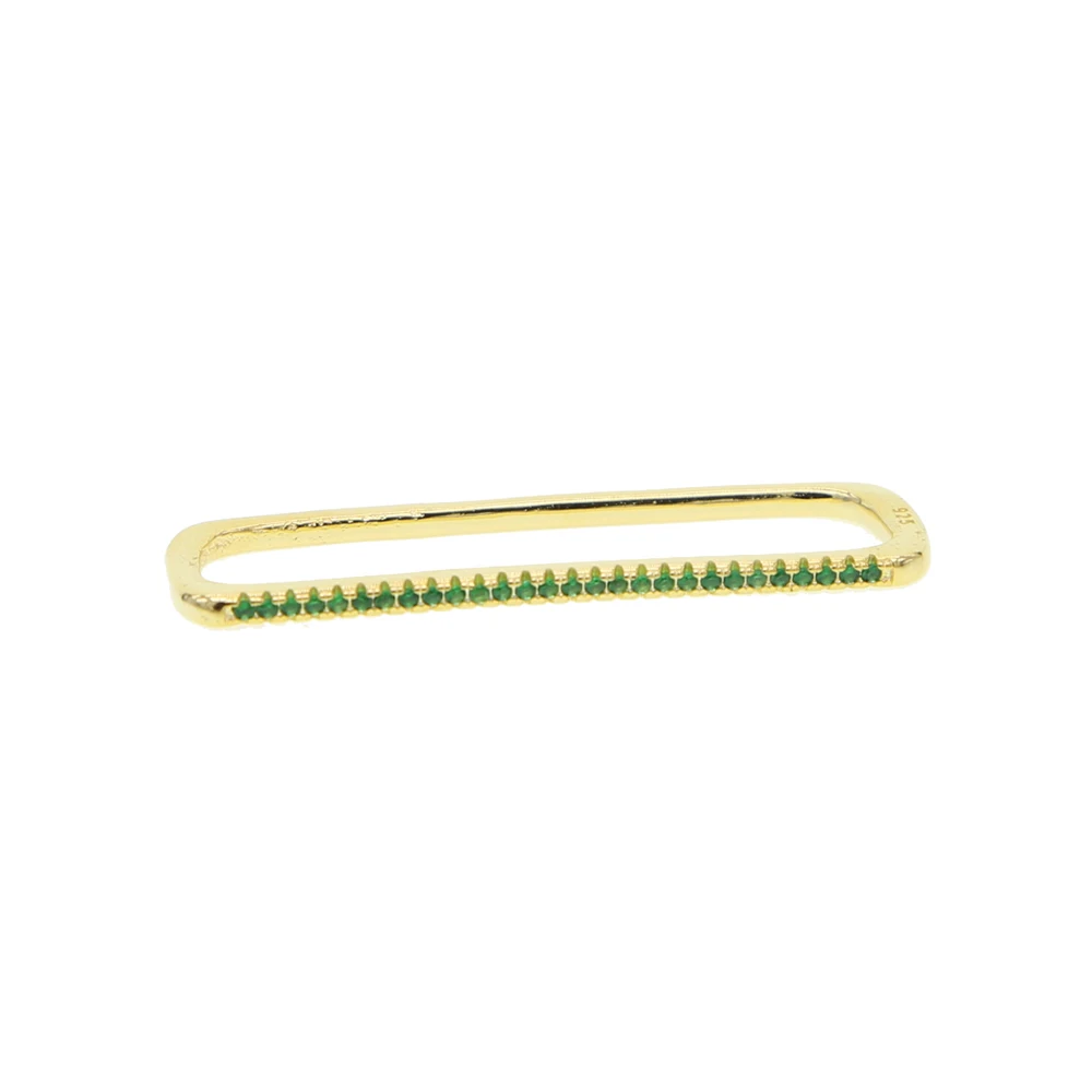 gold green fashion women jewelry 1 piece ear cuff no piercing ear clip white rainbow cz rectangle cuff earring - Окраска металла: gold green