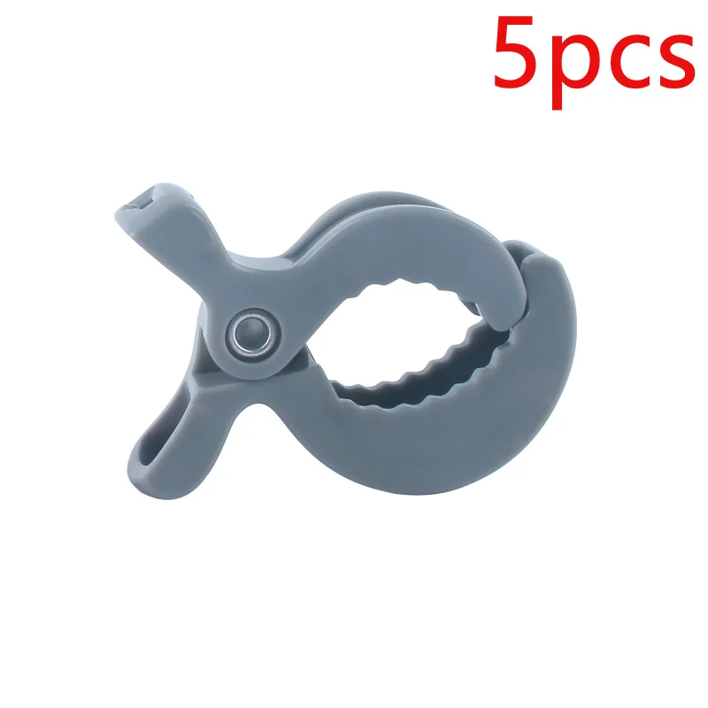 Gray XCQGH 5 шт. детская соска многофункциональная клипса корзина клипса кольцо для сосок, зажим, аксессуары зажим для детской коляски - Color: Gray