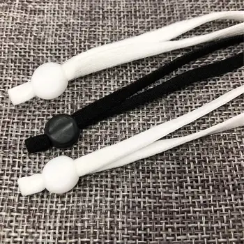 

100/120Pcs DIY Face Cover Elastic Bands Earloop Ropes with Adjustable Buckle DIY Face Cover Accessories Elastic Bands