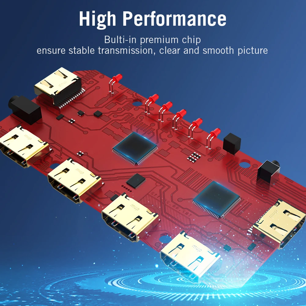 5 Input 1 Output Remote Control HDTV Splitter Mini Professional HDMI Switcher Audio DVD Player Adapter Projector Video 4K IR
