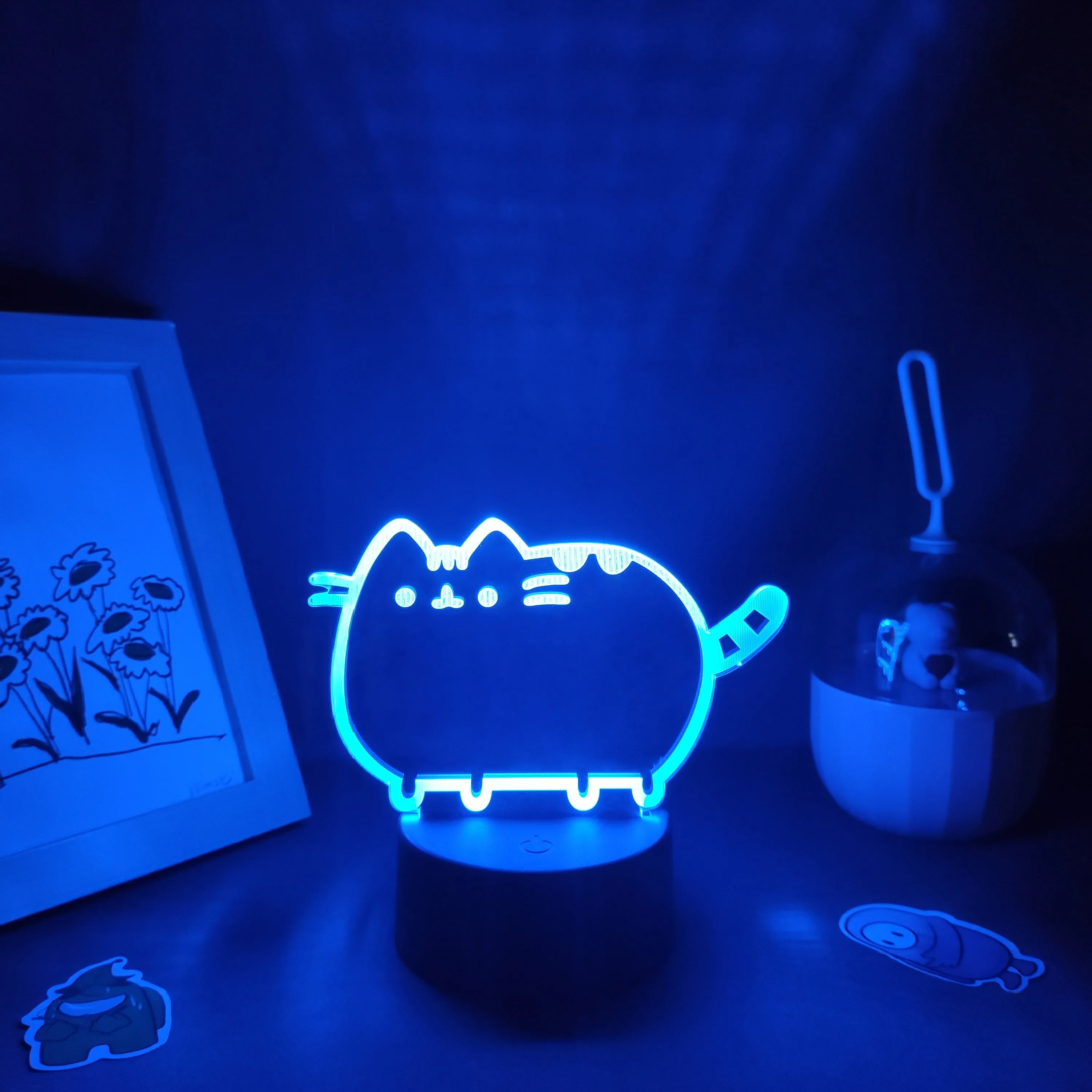 CuteAnimalCatKitten3DLEDNeonLavaLampsRGBBatteryNightLight