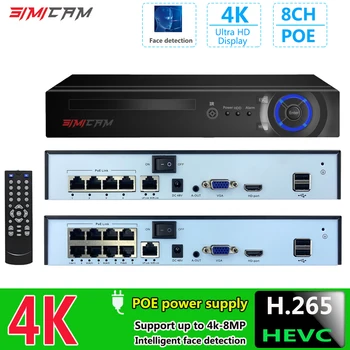 4K 8CH POE Smart NVR (1080p/3MP/4MP/5MP/6MP/8MP/4K) POE Network Video Recorder Supports up to 8 x 8MP/4K IP Cameras 4/8 Channel 1