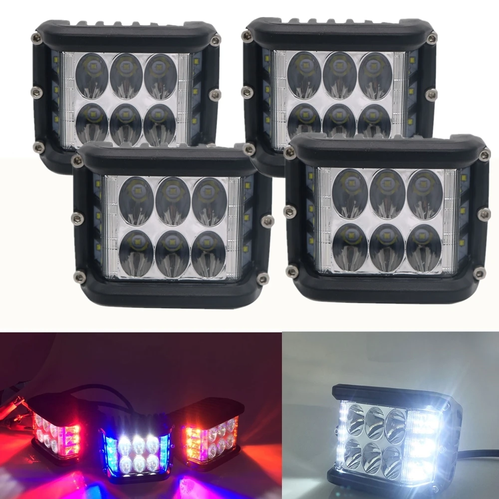 4pcs 36w Led Pods Dually Side Shooter 3" Led Work Light Bar Off Road