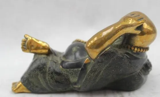 YM 323 " Китайский буддийский народная чистая бронза Монета на удачу Рисунок Статуя Майтрейи Будды