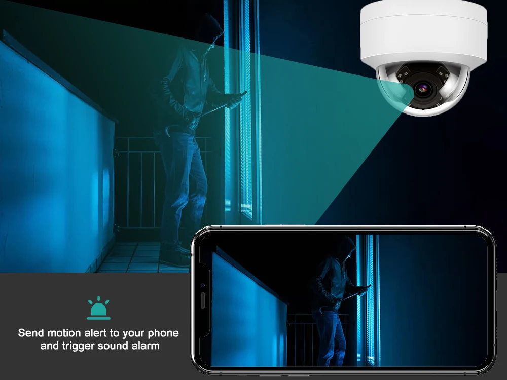 Anpviz 3MP POE Outdoor IP Camera Dome Security Home/Outdoor Camera Nightvision Up to 30m Motion Detection Alert IP66 H.264