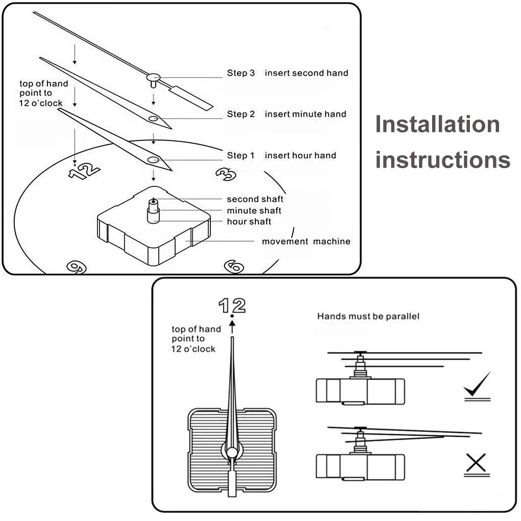 2022 Wall Clock Movement Silent Quartz Clock Movement Golden Hour Minute Hands DIY Accessories Home Decor