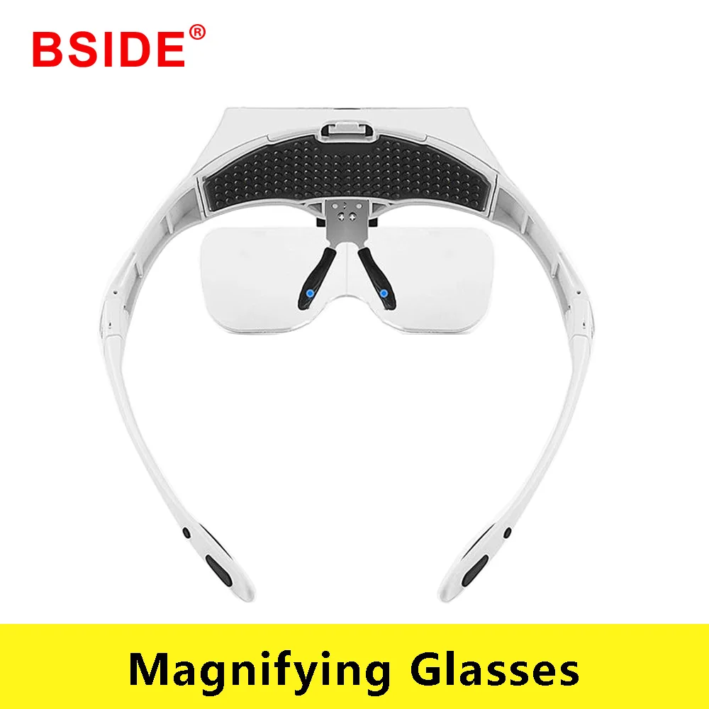 

Head-mounted Magnifying Glasses with 2 LED Lights Head Magnifying Glasses 5 Interchangeable Lenses (1.0 x to 3.5 x)