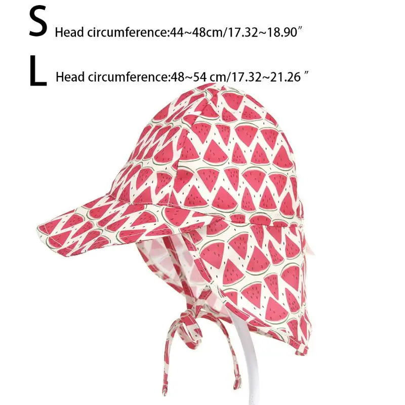 Summer Toddler Kids Baby UV Protection Swim Beach Hat Cute Cartoon Whale Floral Print Adjustable Outdoor Sun Cap With Neck Flap