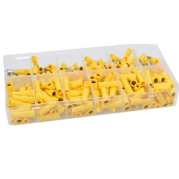 

200 Pcs 4-6mm2 Wire Connector Ring Crimp Terminal Yellow 12-10AWG