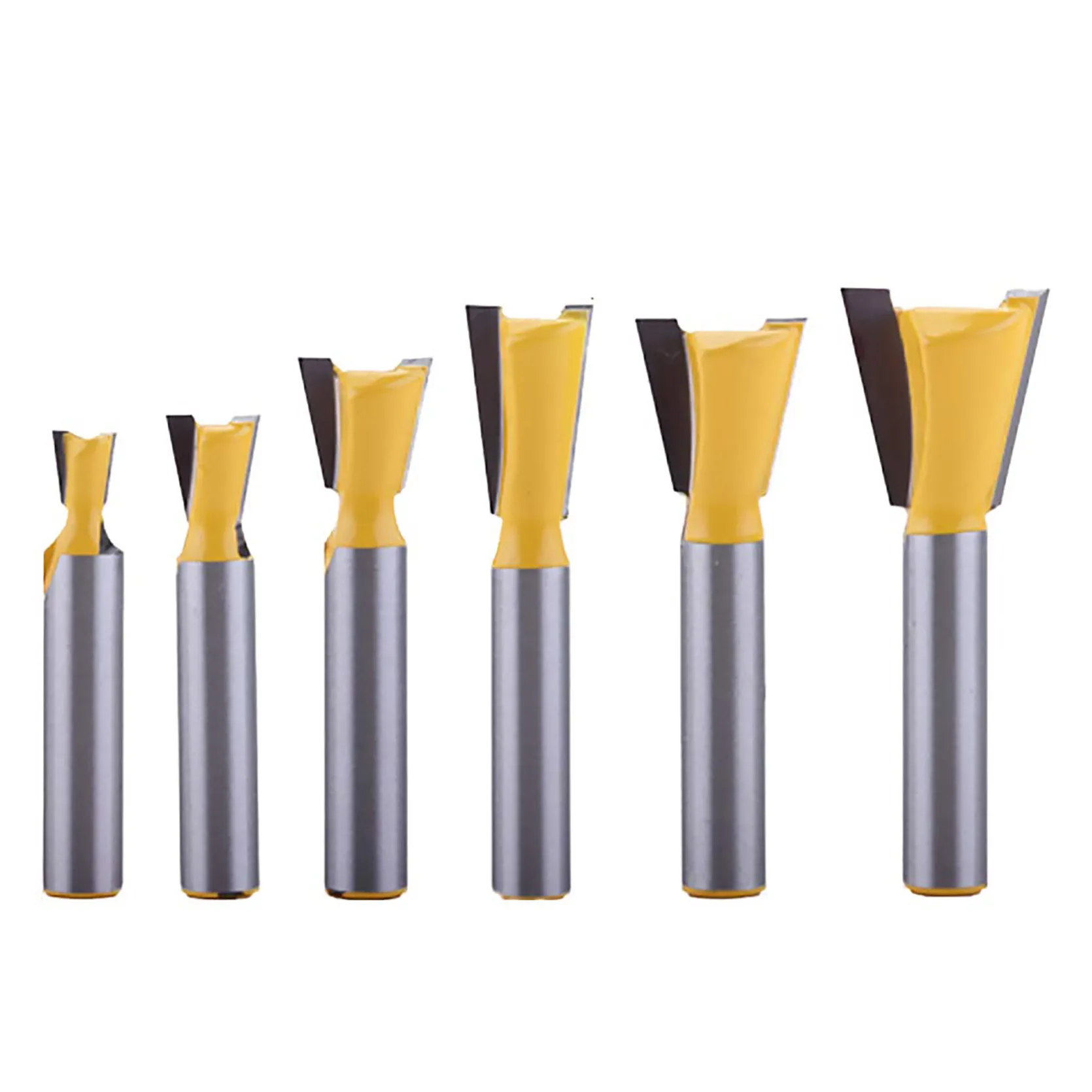 

6pcs - 8mm Handle Dovetail Blade Woodworking Milling Cutter Carving Blade Engraving Machine Cutting Head Replacement