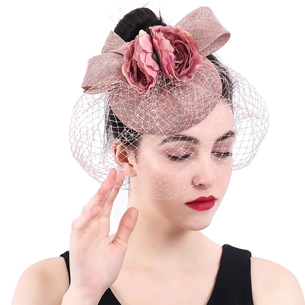 Imitation Sinamay Fascinators Mesh Headwear Wedding Headband Ladies