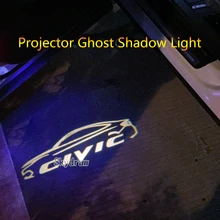 1 пара для HONDA CIVIC(2000-) Автомобильный светодиодный светильник на дверь, проектор, призрак, тень, светильник, наклейка