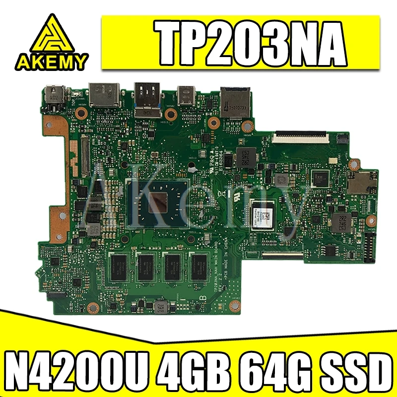 Akemy TP203NA Für Asus VivoBook Flip 12 TP203NA TP203NAH Laotop Mainboard TP203NA Motherboard W/N42