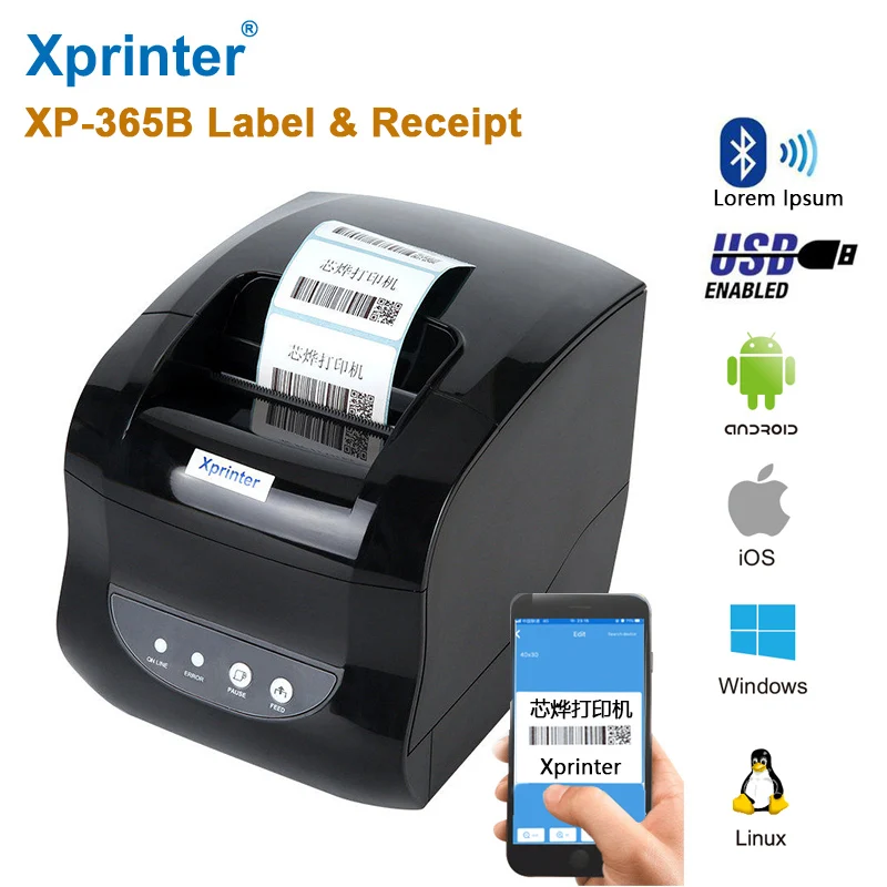 Термопринтер Xprinter 365b. Термопринтер этикеток Xprinter XP-365b. Термальный принтер этикеток Xprinter XP-365b черный. Xprinter XP-365b драйвер. 365b xprinter как печатать