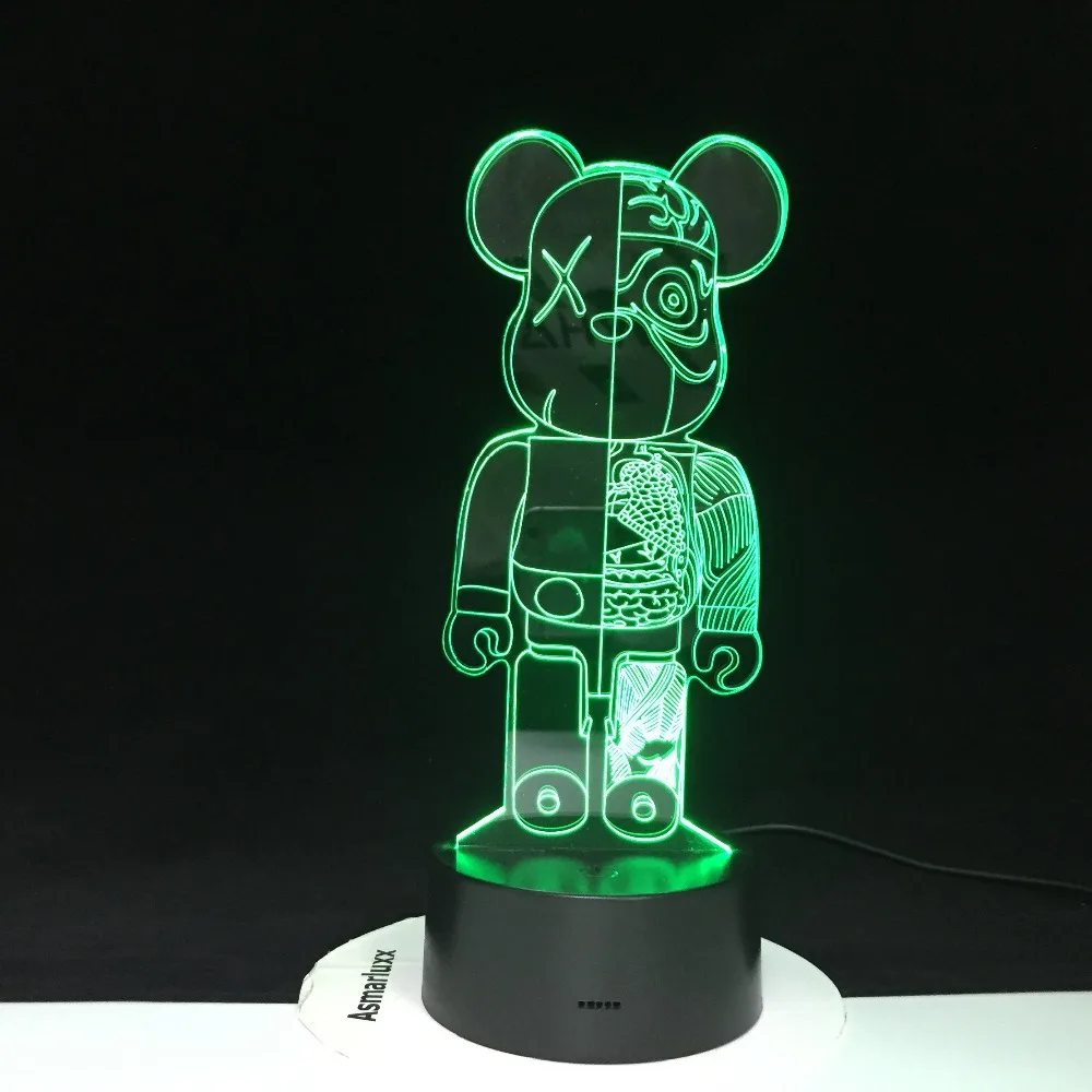 3D Милые Носки с рисунком медведя из мультика светодиодный Ночной светильник лампа украшение светильник s подарок для детей Новинка атмосфера сенсорный настроение Настольная лампа лава челнока 3109