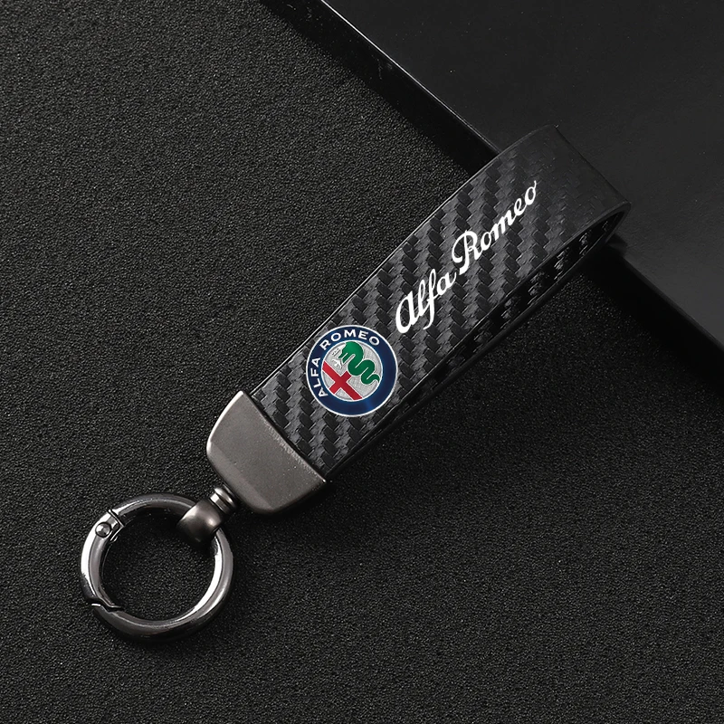 4S Leather Car Key Chain 360 Degree Rotating Horseshoe Rings For Alfa Romeo 159 147 156 166 Giulietta Giulia Mito Spider | Автомобили и