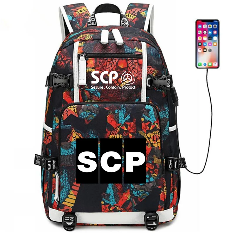 5 SCP специальные процедуры удержания основы Рюкзак Школьная Сумка Usb Зарядка музыка ноутбук дорожная сумка - Цвет: 5