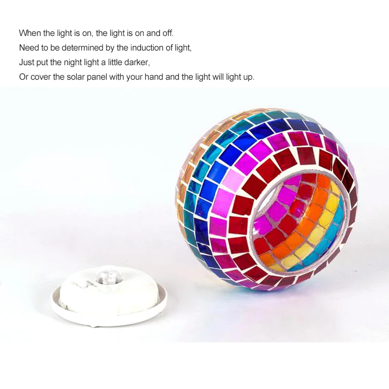 RGB из мозаичного стекла на солнечной батарее шар светодиодный свет сада красочная Солнечная настольная лампа мозаика Солнечная баня многоцветная Ночная лампа