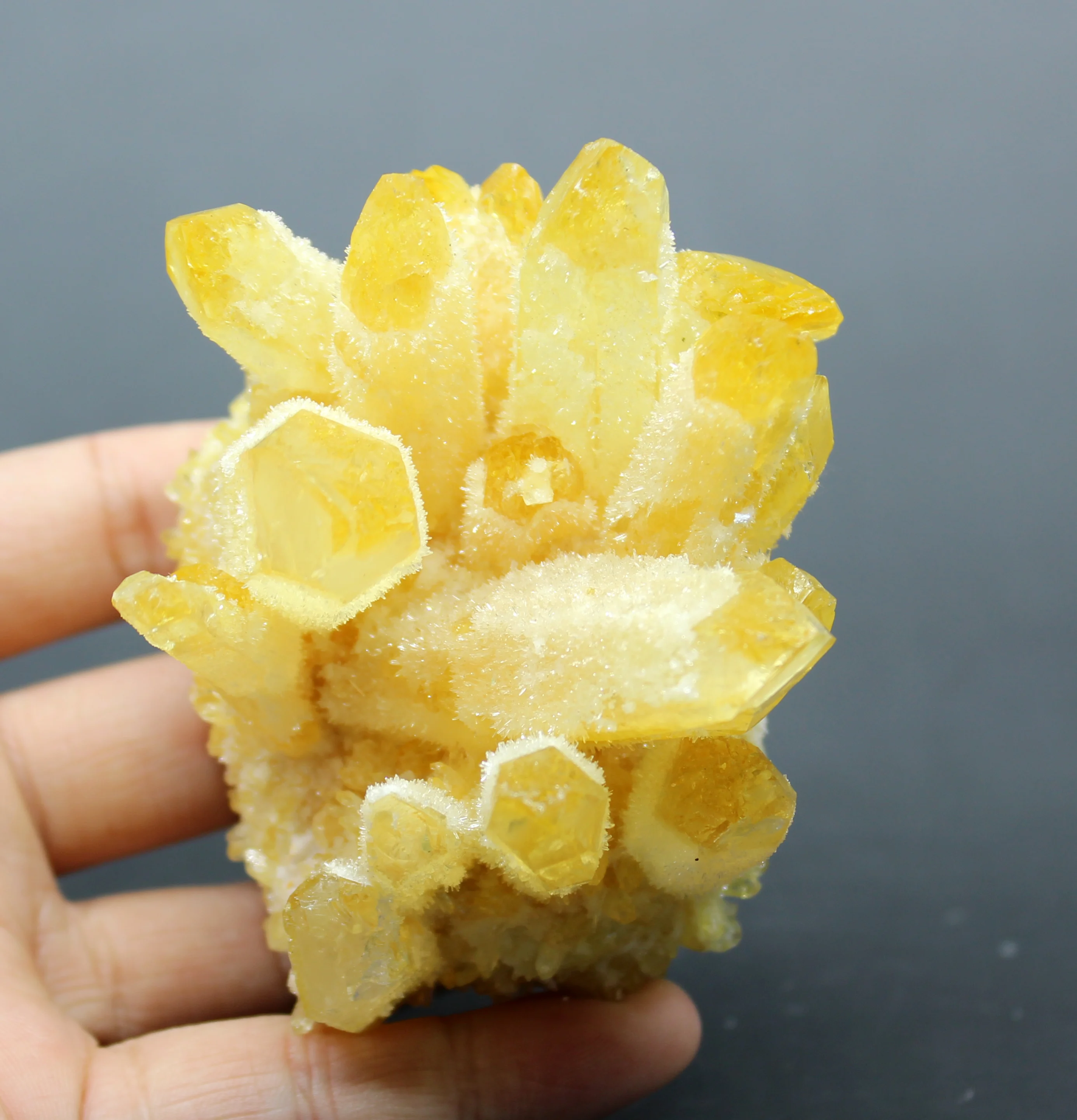 307 г натуральный желтый Ghost Phantom Quartz Хрустальный кластер кристаллы и камни