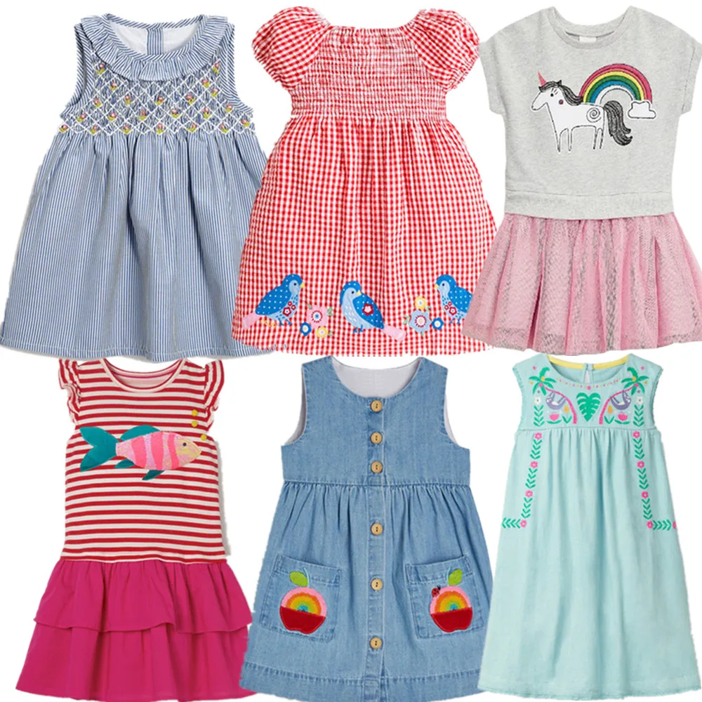 Летнее пляжное платье-жилет для девочек 100% хлопок с цветочной вышивкой | Детская