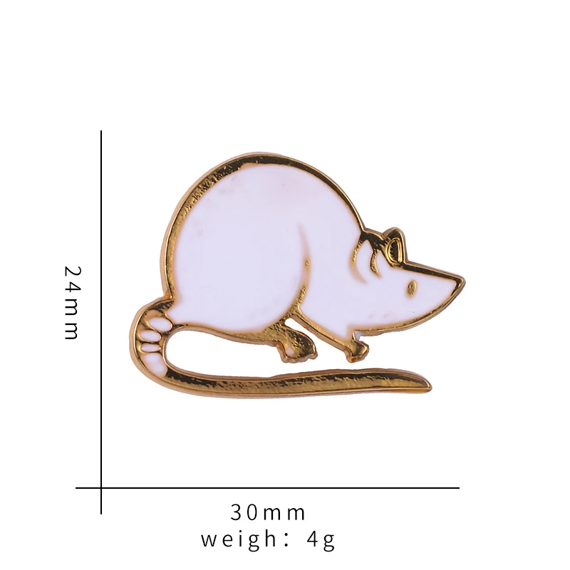 Baiduqiandu Новое поступление эмалированная белая мышка значок джинсовая рубашка нагрудные булавки броши готические ювелирные изделия подарок