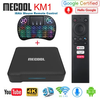 

Mecool KM1 Andriod smart box 2G DDR3 16G ROM andriod 9 set top box Amlogic S905X3 box tv Dual Wifi 4K Voice Google Certified box