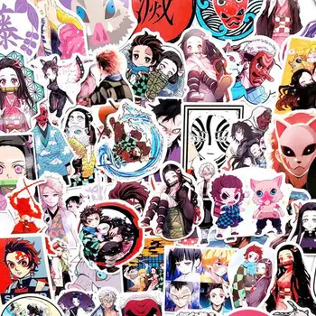 

70 pcs Demon Slayer: Kimetsu no Yaiba Anime Sticker Stickers PVC Graffiti Stickers Suitcase Luggage Guitar For Children Toys