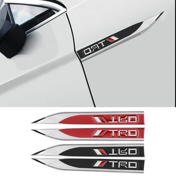 

2pcs 3D Side Car TRD Letter Relief Sport Stickers Metal Blade Emblem Sticker For Toyotas CROWN REIZ COROLLA Camry Car Styling