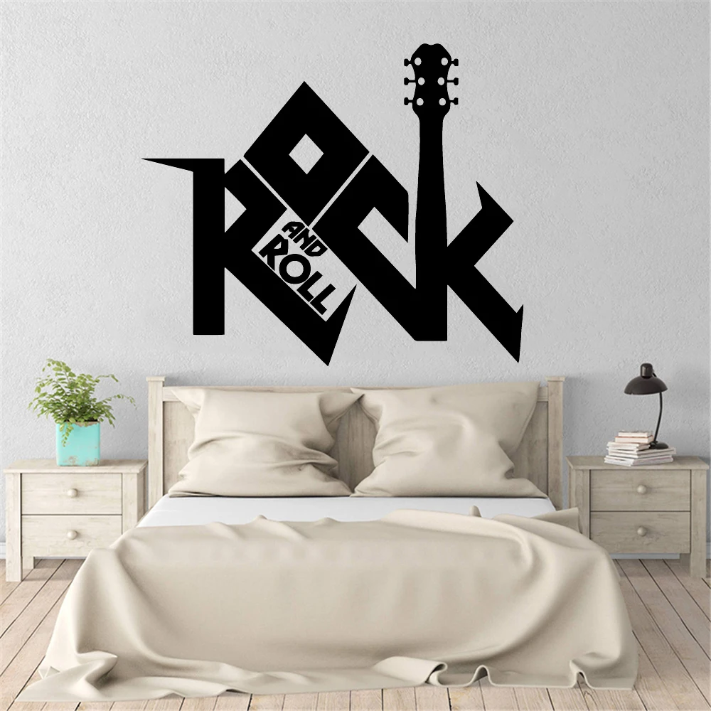 

Creative Rock And Roll Wall Stickers Home Decor Murals For Kids Rooms Decoration Decals Removable Vinyl Wallpaper HJ0655
