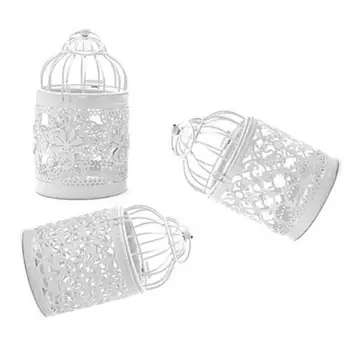 

European Romantic Bird Cage Candlestick With Candle Christmas Decoration