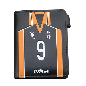 

Gumstyle Haikyuu Anime Printing Wallets 6 Card Slots Trifold Wallet for Men Boys College 9 Team Uniform PU Vertical Short Wallet