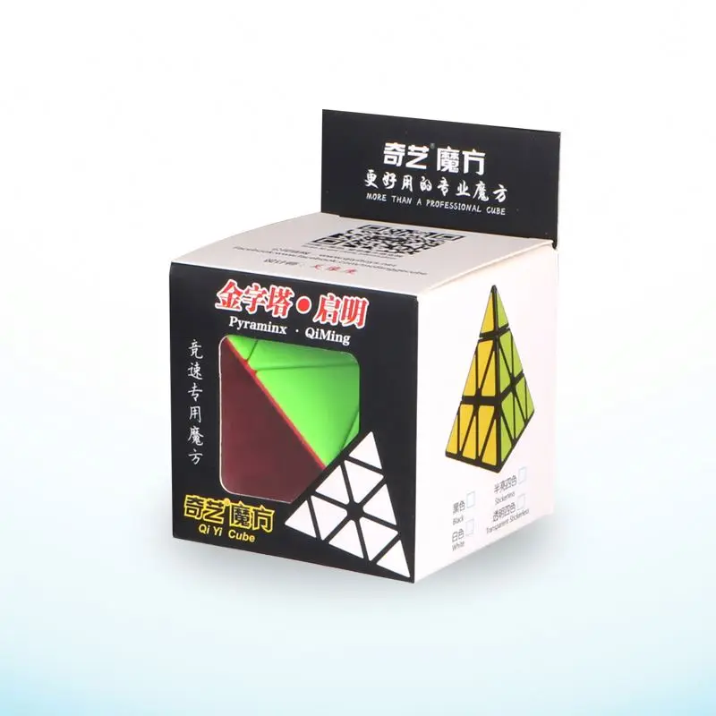 Qiyi Qiming Pyramid Stickerless Speed Cube Triangle Cube Puzzles Twisty Puzzle Magic for Kids Intelligence Development