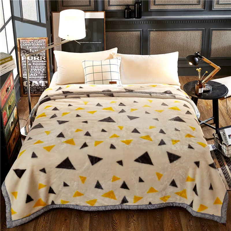 

Blanket Thick Warm Double-Layer Single Double Coral Fleece Blanket Casual Autumn And Winter Blanket