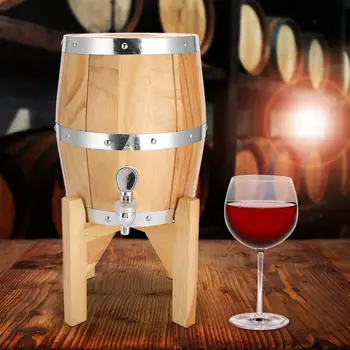 

Home Brewing Stainless Steel Liner Oak Wood Home Bar Wine Barrel Keg Container for Beverage Beer Whiskey grape press
