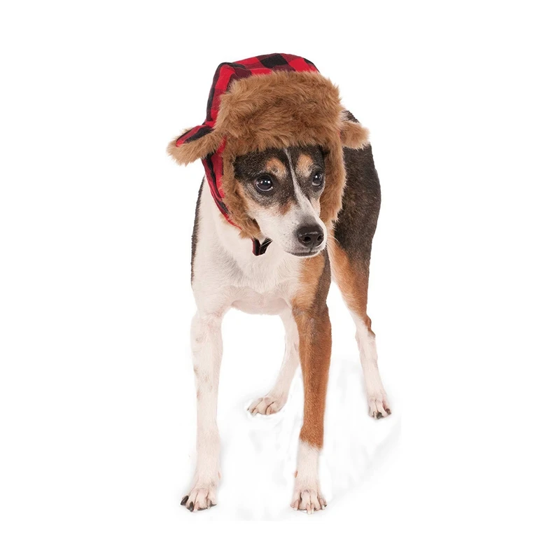 Теплая шапка для собаки, красная клетчатая кепка для собаки, теплая Кепка для питомца, шапки для собак, товары для домашних животных, забавная косплей, собачка на Хэллоуин, шапка для чихуахуа