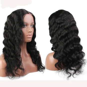 

Glueless 200 Density Wavy Natrual Color U Part Human Hair Wigs for Black Women Brazilian Hair Wigs with Bleached Knots