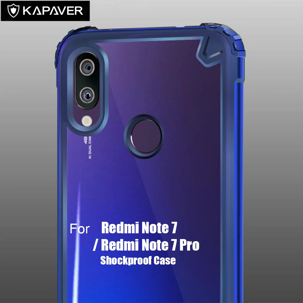 Прозрачный Гибридный чехол для Redmi Note 7/Redmi Note 7 Pro/Redmi из ТПУ, ударопрочный защитный чехол