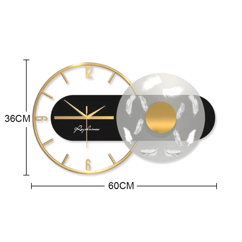 Metal Wall Clock,  Restaurant Mute, Acrylic Light, Luminous Wall Clock A-Without light  