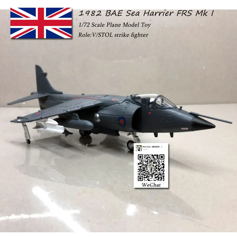 Amer Military Model 1: 72 The United Kingdom Harrier Vertical Short Take-off And Landing Fighter Plane Alloy Aircraft Model Toy