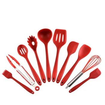

10PCS Silicone Kitchenware Cooking Utensils Set Heat Resistant Kitchen Non-Stick Cooking Utensils Baking Tools