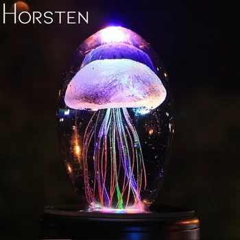 

Crystal Jellyfish Fish Model 3D LED Table Lamp Colorful Lamp for Novelty Holiday Party Display Lamp Led Night Light Base
