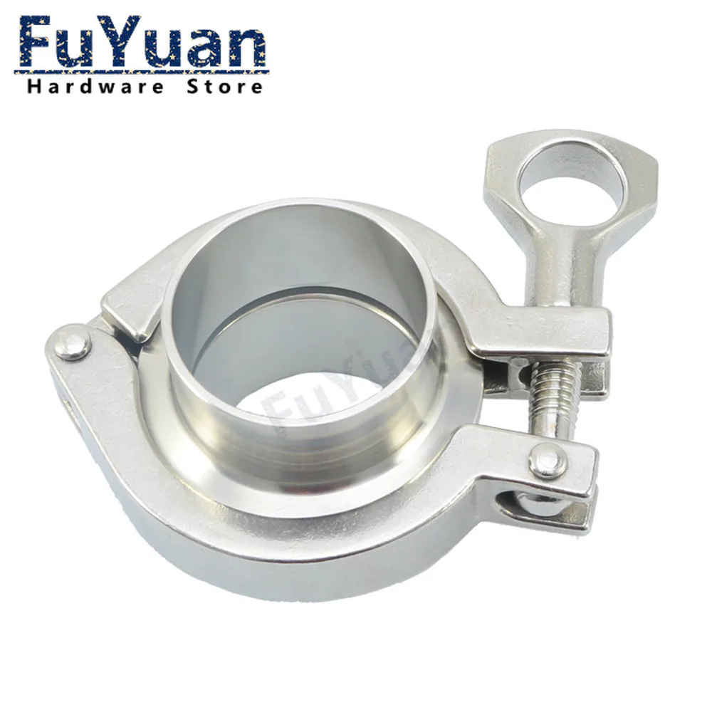 1 OD 1 25mm Stainless Steel Tri Clamp/Tri Clover Clamp+2 pcs SUS304 Sanitary Pipe Weld Ferrule PTFE Gasket Set 
