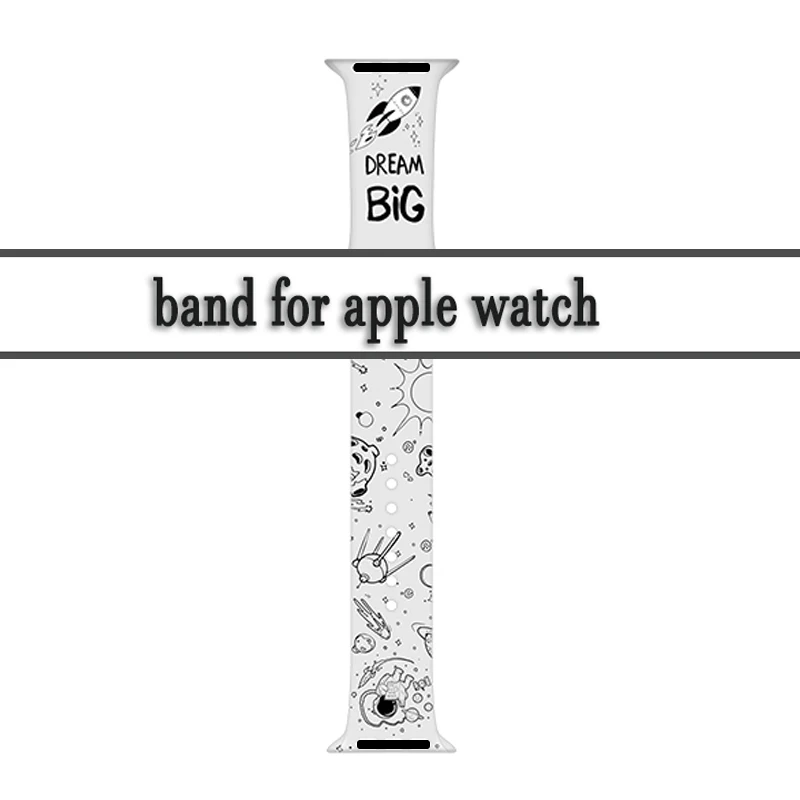 

Printed strap for apple watch 6 se 5 4 40mm 44mm bracelet Silicone Sport Watchband for apple watch 3 2 1 38mm 42mm Accessories