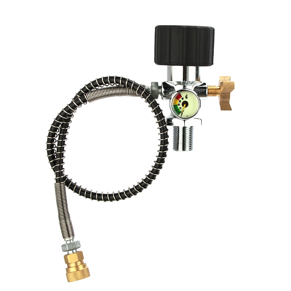 

PCP Scuba Diving Brand New Style Din Valve Filling Station Refill Adapter with 40mpa Gauge 50cm High Pressure Hose M18x1.5