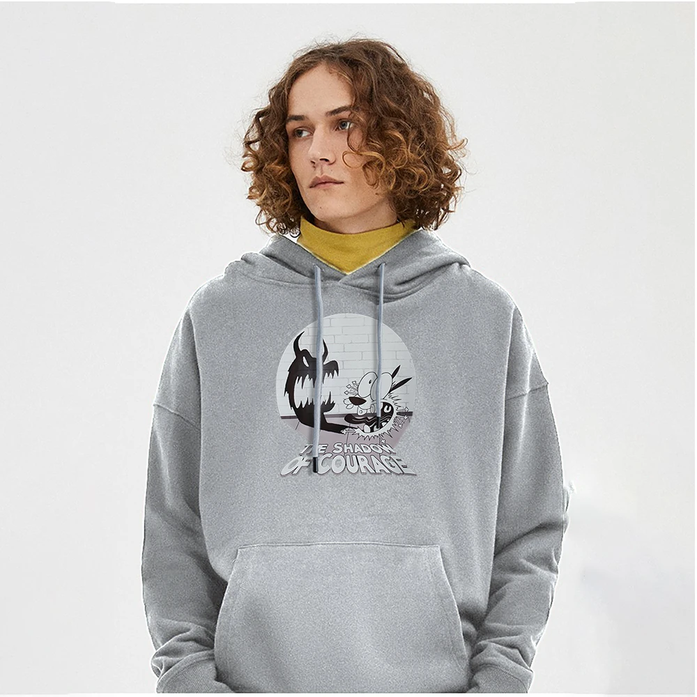 

Pullovers Male The Shadow Of Courage Cartoon Funny Animal Printing Hoodies For Men Retro Street Hooded Warm Mens Hoodie